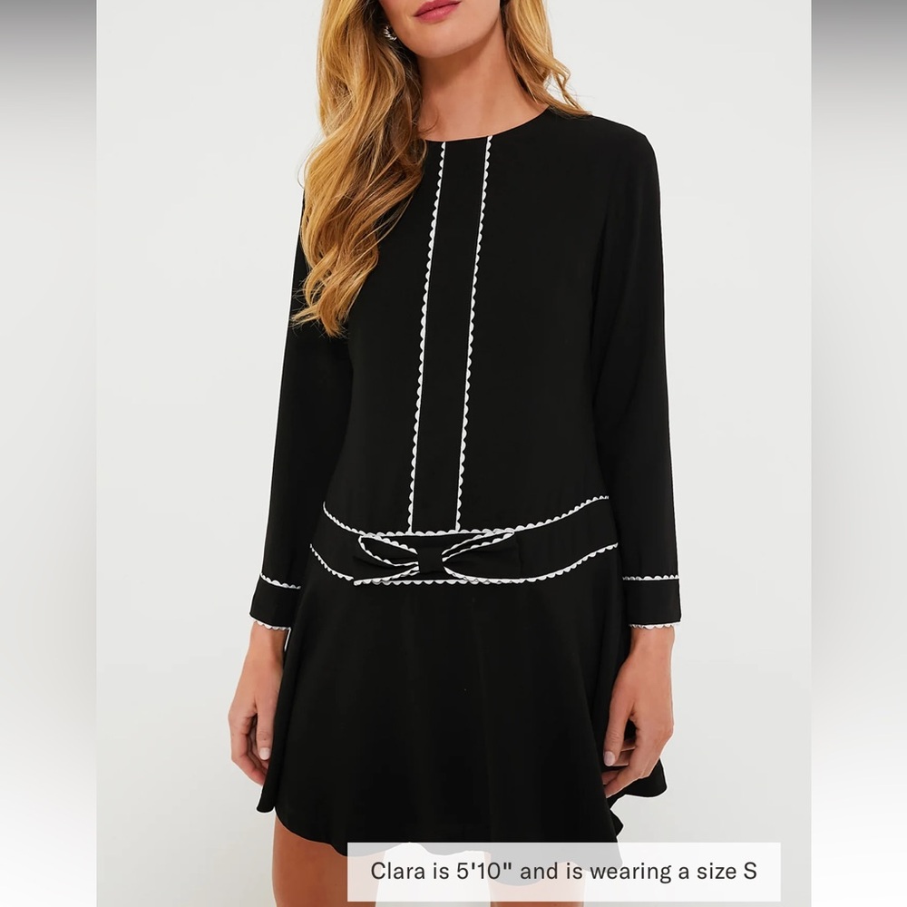 Tuckernuck Black and White Mini Isabel Bow Dress